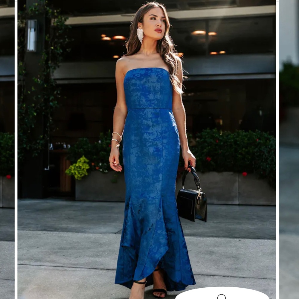 NWT Blue Strapless Vici Dress